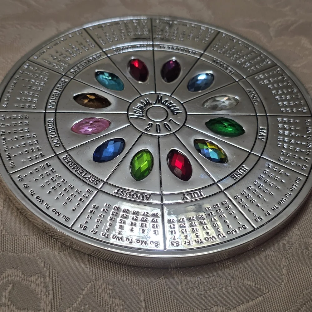 Neiman Marcus Gemstone Calendar Wheel Paperweight 2007 Collector Gift New NIB